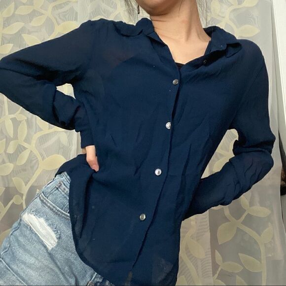 Armani exchange button up blouse - Picture 2 of 12